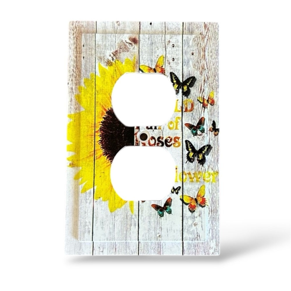 Sunflower Quote Duplex Wall Plate Cover- NEW